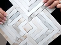 Square Weave Calacatta Gold & Thassos Mosaic Tile