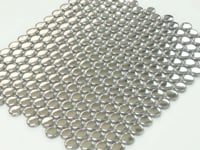 Metallic Silver Buttons Porcelain Penny Round Tile