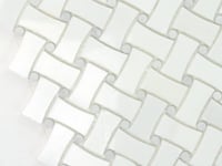 Curved Basket Weave Eastern White Marble Mosaic Tile