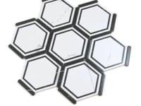 Montura White and Black Marbled Porcelain Hexagon Tile
