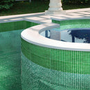 Speckled Emerald Green Squares Glass Pool Tile | Tile Club