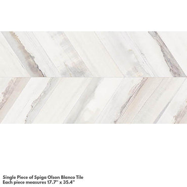 Spiga Olson Blanco Wood-Look Chevron Porcelain Tile