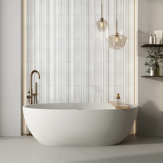 Struktura White Dimensional Porcelain Tile | Tile Club