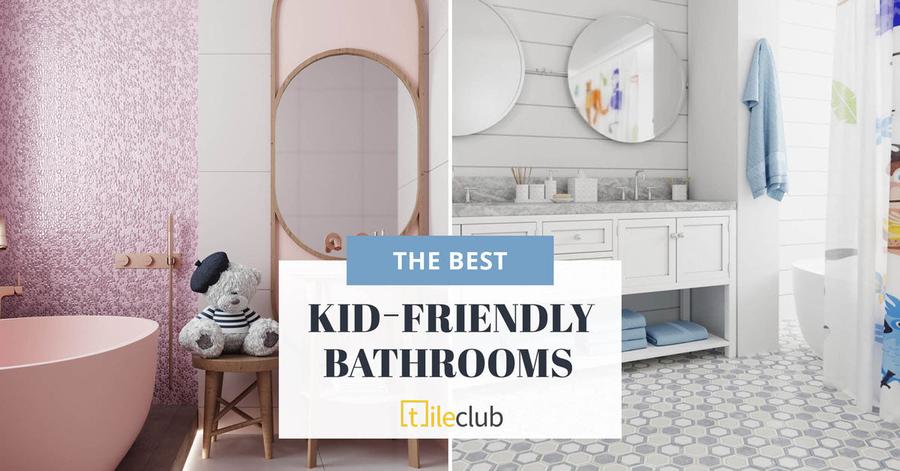 Kid's Bathroom Design Ideas with Tile to Grow Into