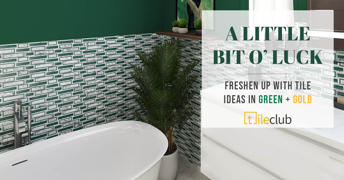 Freshen Up with Tile Ideas in Green and Gold
