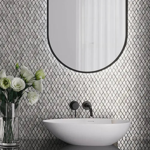 Silver Tile | Backsplash, Mosaic, Glass, Metallic