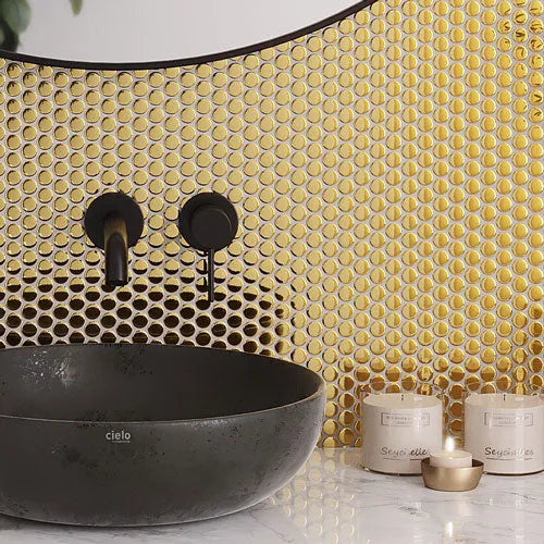 Metallic Tiles in Gold, Copper, Silver | Glam Home Decor