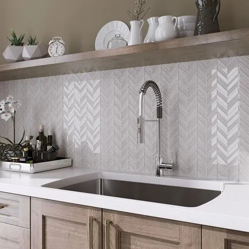 Glass Chevron Tiles