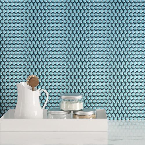 NEW Buttons Porcelain Penny Round Tiles