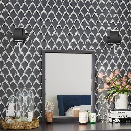 Glass and Chrome Deco Glass Mosaic Tiles