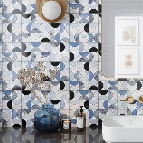 Geometria Colorful Marble Mosaic Tiles