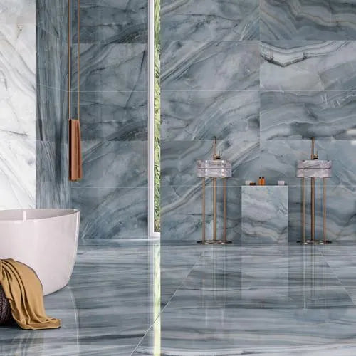 Athena Marbled Porcelain Slab Tiles for Floors and Walls