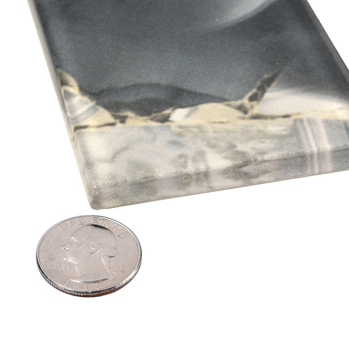 3" x 12" Smoky Quartz Geode Glass Tile | Tile Club