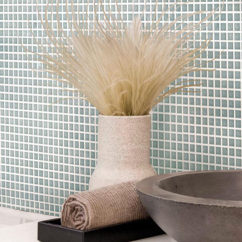 0 6" Mini Mirrored Squares Glass Tile | Tile Club