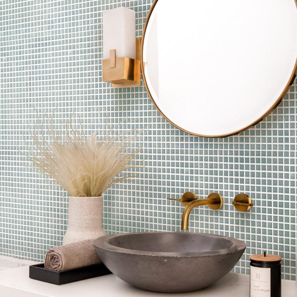 Mini Mirrored Squares Glass Tile