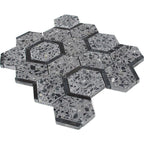 Black and Gray Terrazzo Hexagon Mosaic Tile | Tile Club