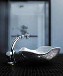 0 6" Wavy Silver Squares Glass Tile | Tile Club