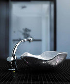 0 6" Wavy Silver Squares Glass Tile | Tile Club