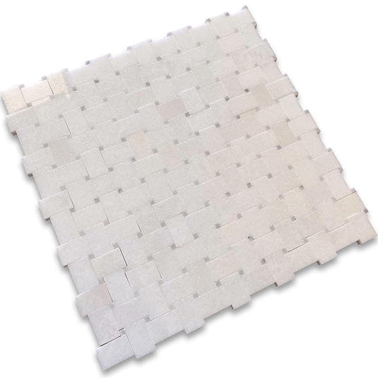 White Marble basket weave pattern tile for floors and walls