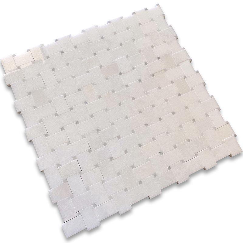 White Marble basket weave pattern tile for floors and walls