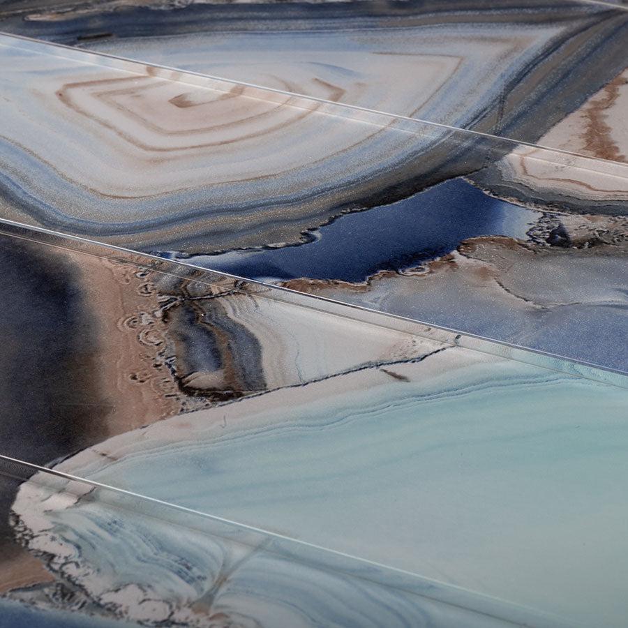 3" x 12" Agate Crystal Blue Geode Glass Tile | Tile Club