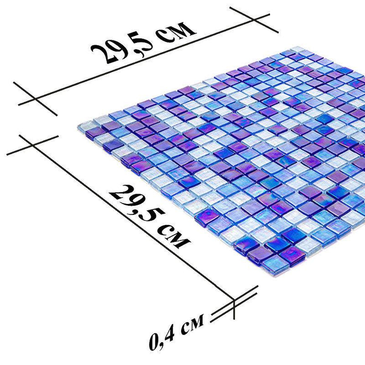Oceanic Blue Mixed Squares Glass Tile | Tile Club