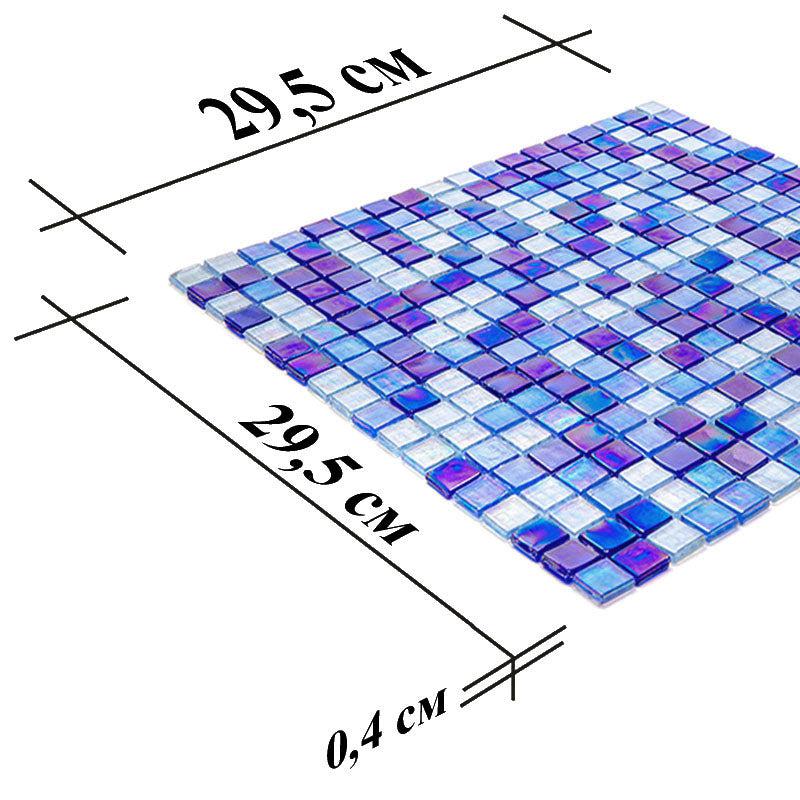 Oceanic Blue Mixed Squares Glass Tile | Tile Club