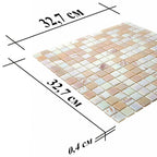 Soft Peach & White Mixed Squares Glass Tile | Tile Club