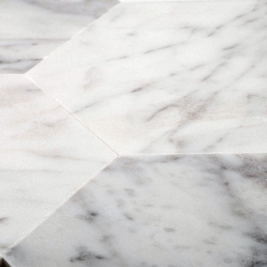 Real Marble Hexagon Tiles on Peel and Stick Adhesive