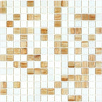Boho Brown and White Mixed Squares Glass Tile | Tile Club