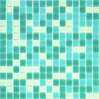 Mixed Green Squares Glass Tile