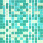 Mixed Green Squares Glass Tile