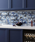 3" x 12" Blue Gemstone Agate Glass Tile | Tile Club