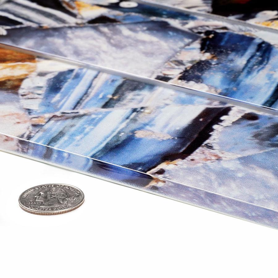 3" x 12" Gold and Blue Agate Glass Tile | Tile Club