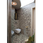 Checkered Black and White Mixed Squares Glass Tile | Tile Club