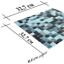 Dusty Grey Mixed Squares Glass Tile | Tile Club