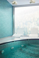 Kailua Blue Mixed Squares Glass Tile for an Indoor Spa Pool