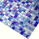 Oceanic Blue Mixed Squares Glass Tile | Tile Club