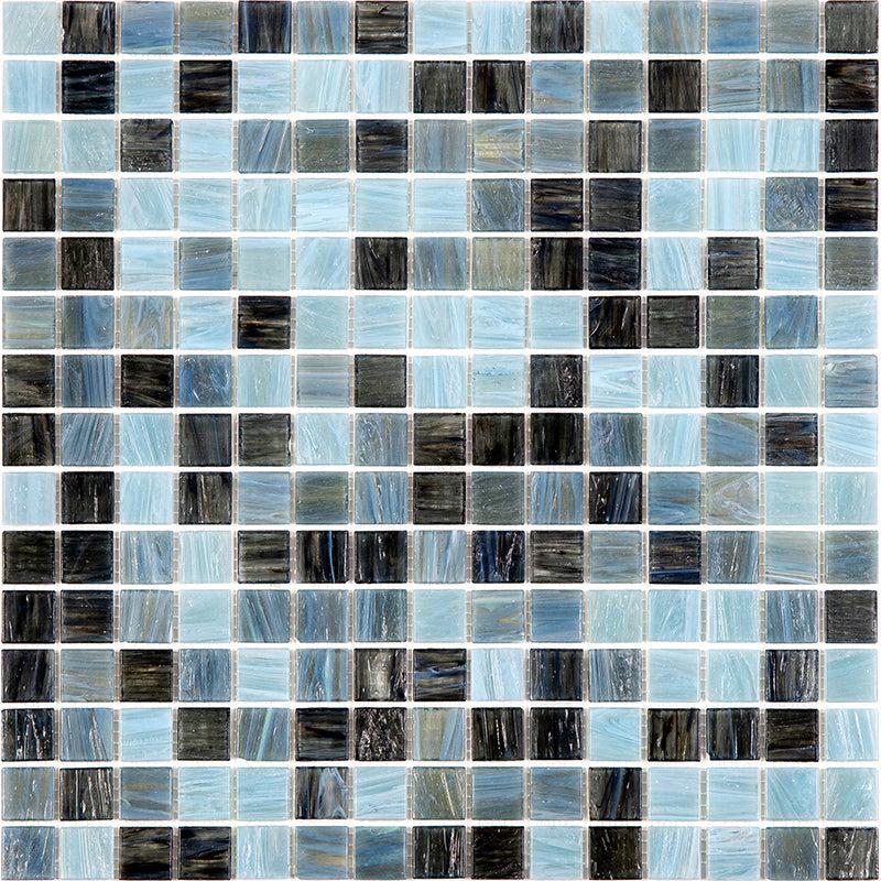 Dusty Grey Mixed Squares Glass Tile Sample