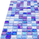 Oceanic Blue Mixed Squares Glass Tile | Tile Club
