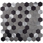 1.25" Silver, Grey and Black Hexagon Peel and Stick Tile Sample