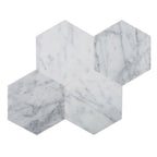 5" Carrara Hexagon Peel and Stick Tile