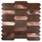 Copper Look Picket Peel and Stick Tile Sample