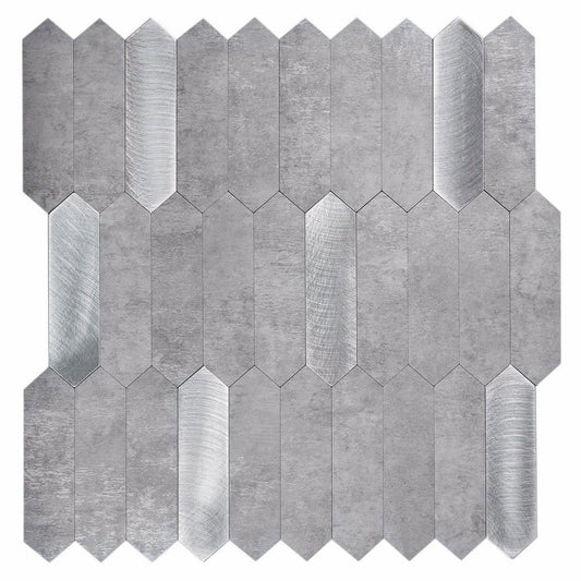 Silver Grey picket peel and stick tile