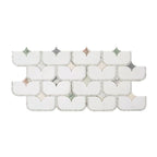 White Stadium and Multicolor Stars Marble Mosaic Tile