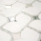 White Stadium and Multicolor Stars Marble Mosaic Tile