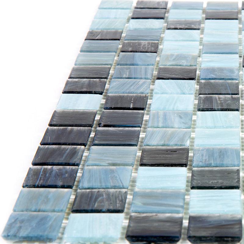 Dusty Grey Mixed Squares Glass Tile | Tile Club