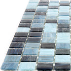 Dusty Grey Mixed Squares Glass Tile | Tile Club