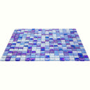 Oceanic Blue Mixed Squares Glass Tile | Tile Club
