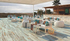 Tribeca Aqua Reclaimed Wood Floor for a Rooftop Bar